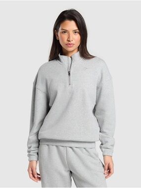 Gymshark Light Gray Quarter-Zip Pullover